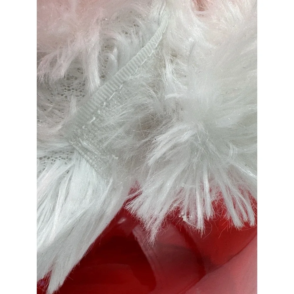 White Bear Vase Hugger Plush With Red Vase